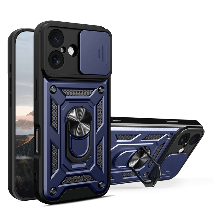Magnetic Shockproof Phone Case With Camera Cover iPhone 16 / Blue CM220811-02-iPhone 16-Blue