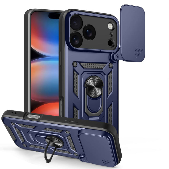 Magnetic Shockproof Phone Case With Camera Cover iPhone 16 / Blue CM220811-02-iPhone 16-Blue