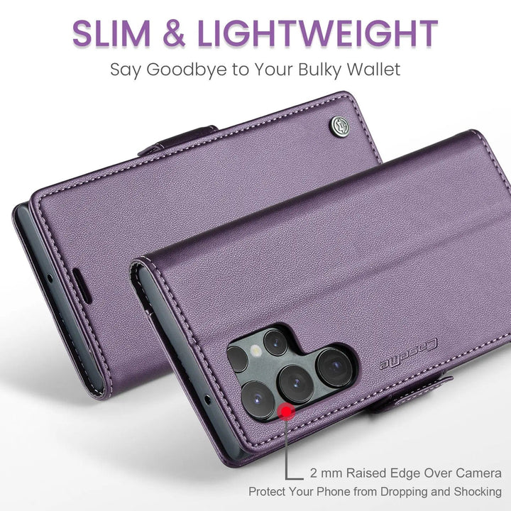 RFID Leather Card Holder Case For Samsung Galaxy