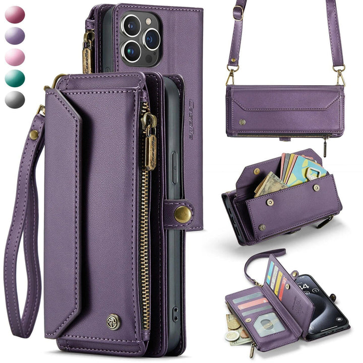 RFID Crossbody Leather Wallet Phone Case