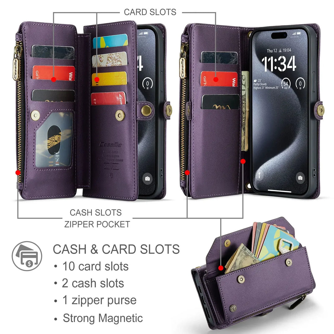 RFID Crossbody Leather Wallet Phone Case