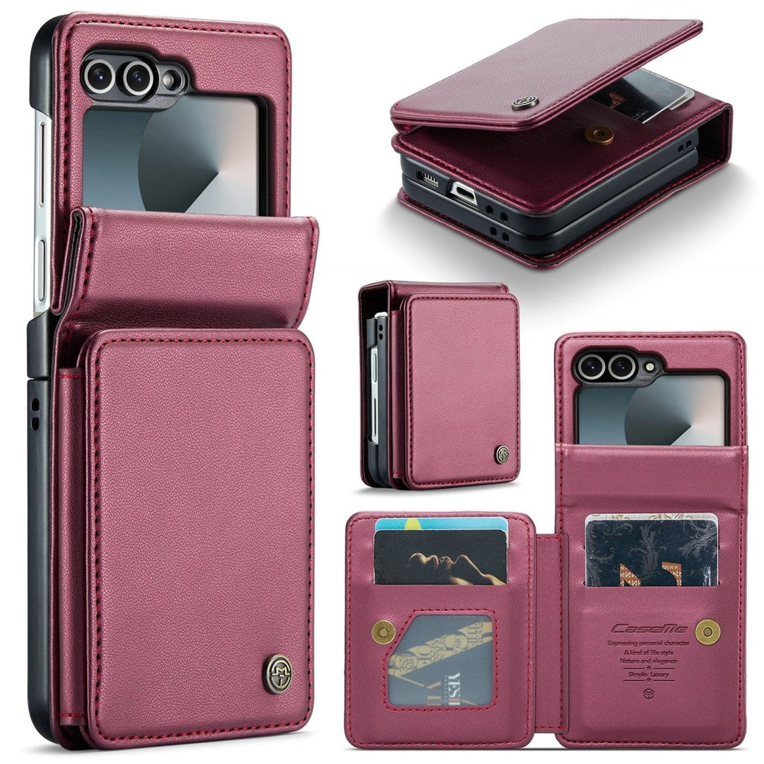 RFID Flip Leather Wallet Case For Samsung Z Flip Red Galaxy Z Flip 7 FE Parkfield Supplies