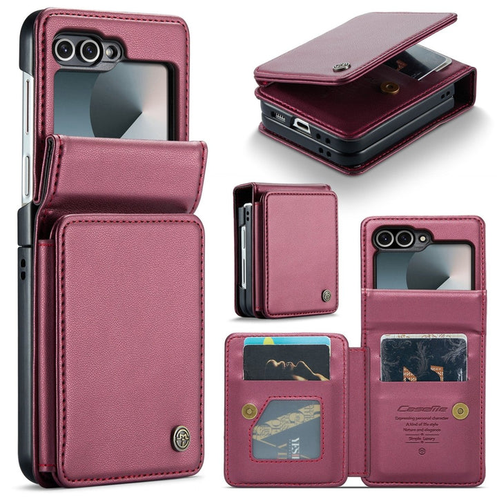 RFID Flip Leather Wallet Case For Samsung Z Flip Red Galaxy Z Flip 7 FE Parkfield Supplies
