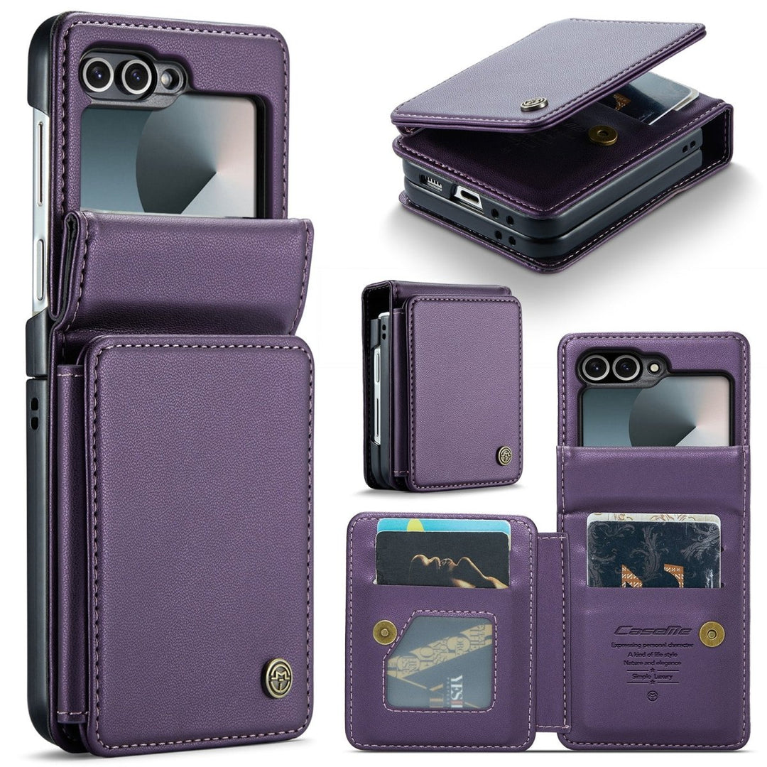 RFID Flip Leather Wallet Case For Samsung Z Flip Purple Galaxy Z Flip 7 FE Parkfield Supplies