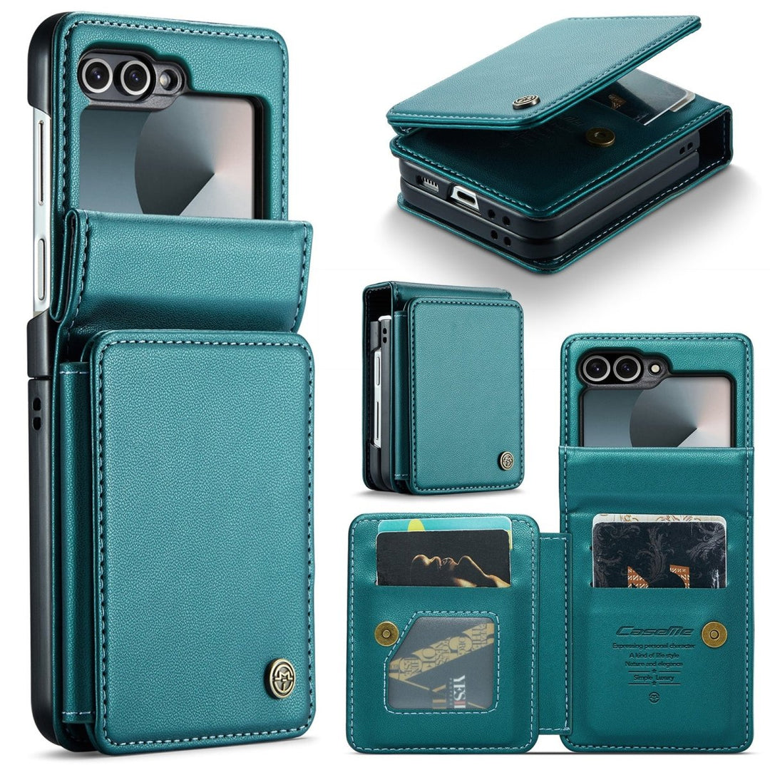 RFID Flip Leather Wallet Case For Samsung Z Flip Green Galaxy Z Flip 7 FE Parkfield Supplies
