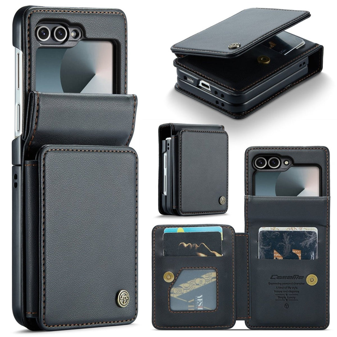 RFID Flip Leather Wallet Case For Samsung Z Flip Black Galaxy Z Flip 7 FE Parkfield Supplies