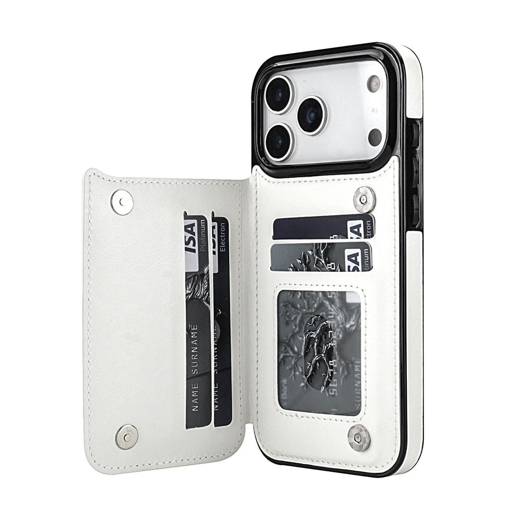 Flip Leather Phone Wallet Case iPhone 17 Pro White Parkfield Supplies