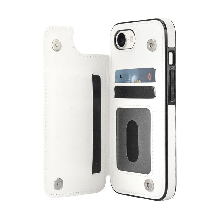 Flip Leather Phone Wallet Case iPhone 16e White Parkfield Supplies