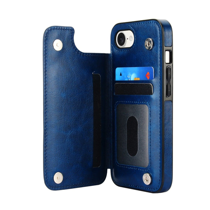 Flip Leather Phone Wallet Case iPhone 16e Blue Parkfield Supplies