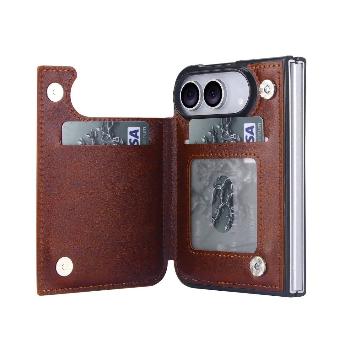 Flip Leather Phone Wallet Case iPhone Duo Brown Parkfield Supplies