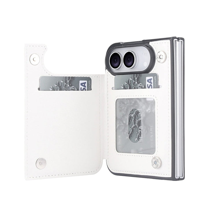 Flip Leather Phone Wallet Case iPhone Duo White Parkfield Supplies