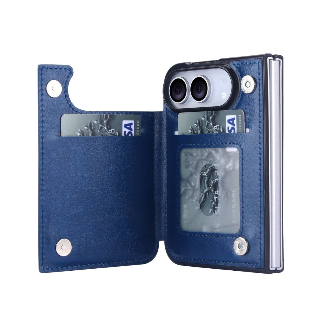 Flip Leather Phone Wallet Case iPhone Duo Blue Parkfield Supplies