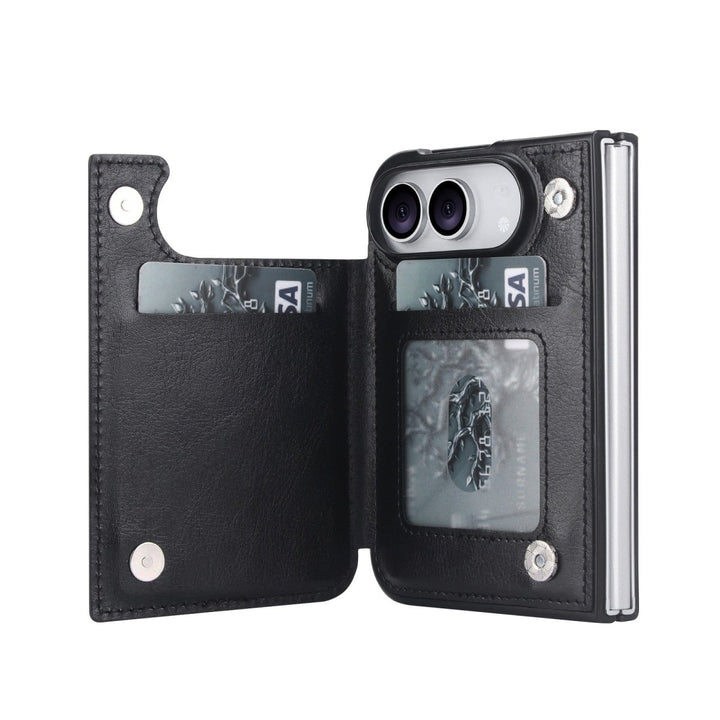 Flip Leather Phone Wallet Case iPhone Duo Black Parkfield Supplies