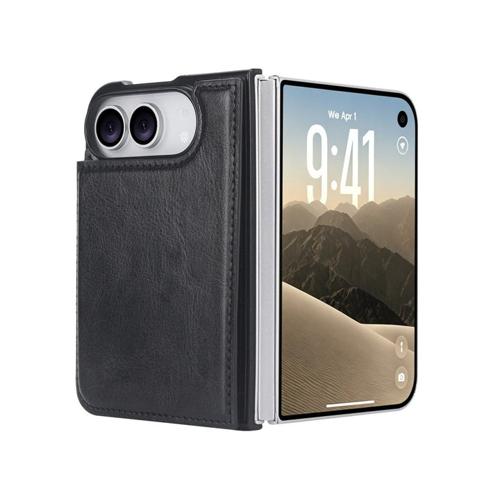 Flip Leather Phone Wallet Case iPhone Duo Black Parkfield Supplies