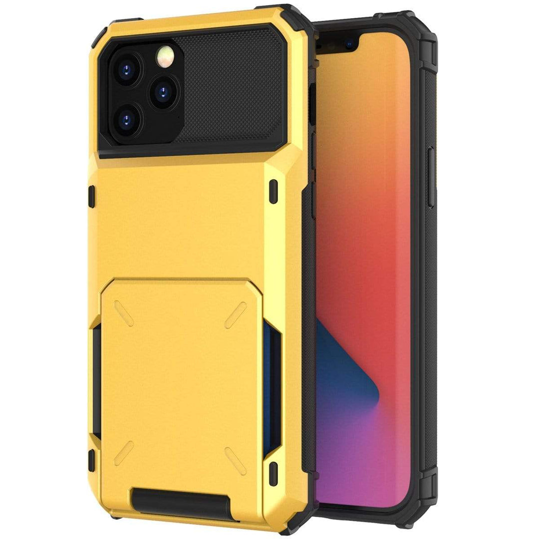 Shockproof Wallet Phone Case iPhone 15 / Yellow CM20211023-04-iPhone 15-Yellow