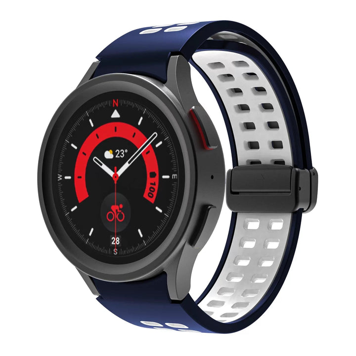 Magnetic Sports Watch Band For Samsung Midnight Blue White / Galaxy Watch4 (40mm) DP2212132AS03