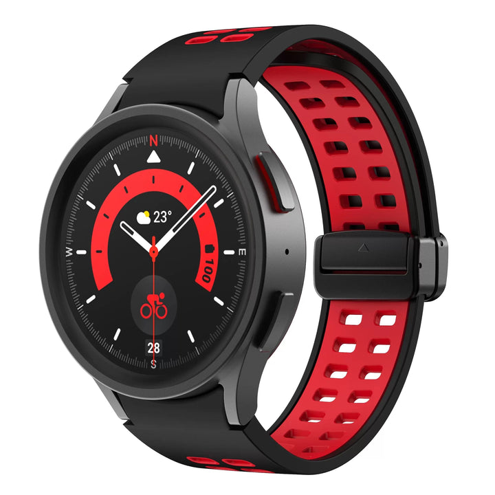 Magnetic Sports Watch Band For Samsung Black Red / Galaxy Watch4 (40mm) DP2212132AS05