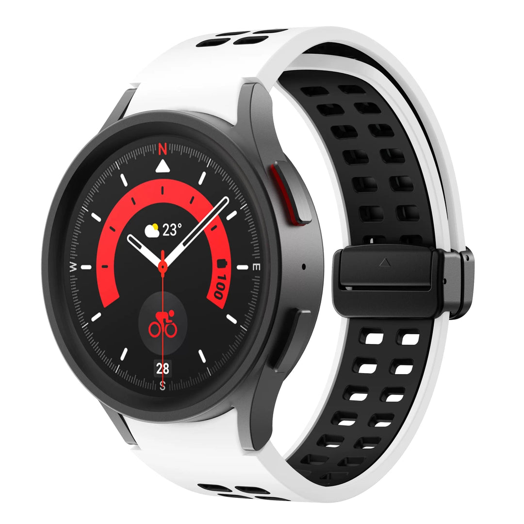 Magnetic Sports Watch Band For Samsung White Black / Galaxy Watch4 (40mm) DP2212132AS09