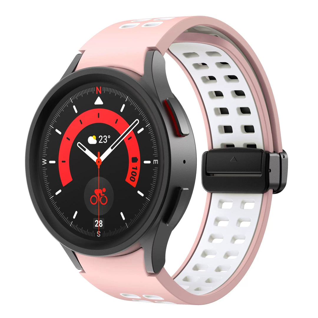 Magnetic Sports Watch Band For Samsung Pink White / Galaxy Watch4 (40mm) DP2212132AS10