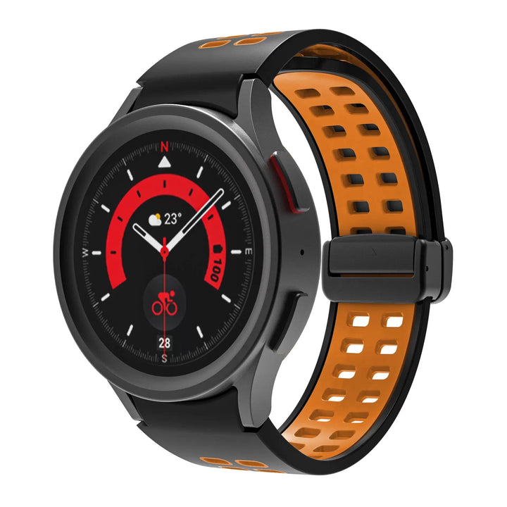 Magnetic Sports Watch Band For Samsung Black Orange / Galaxy Watch4 (40mm) DP2212132AS11