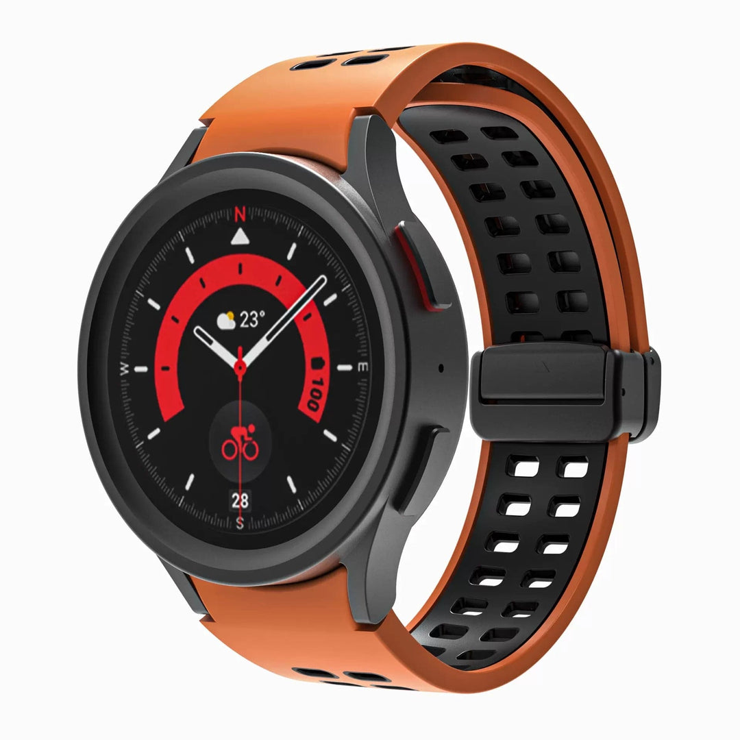 Magnetic Sports Watch Band For Samsung Orange Black / Galaxy Watch4 (40mm) DP2212132AS12