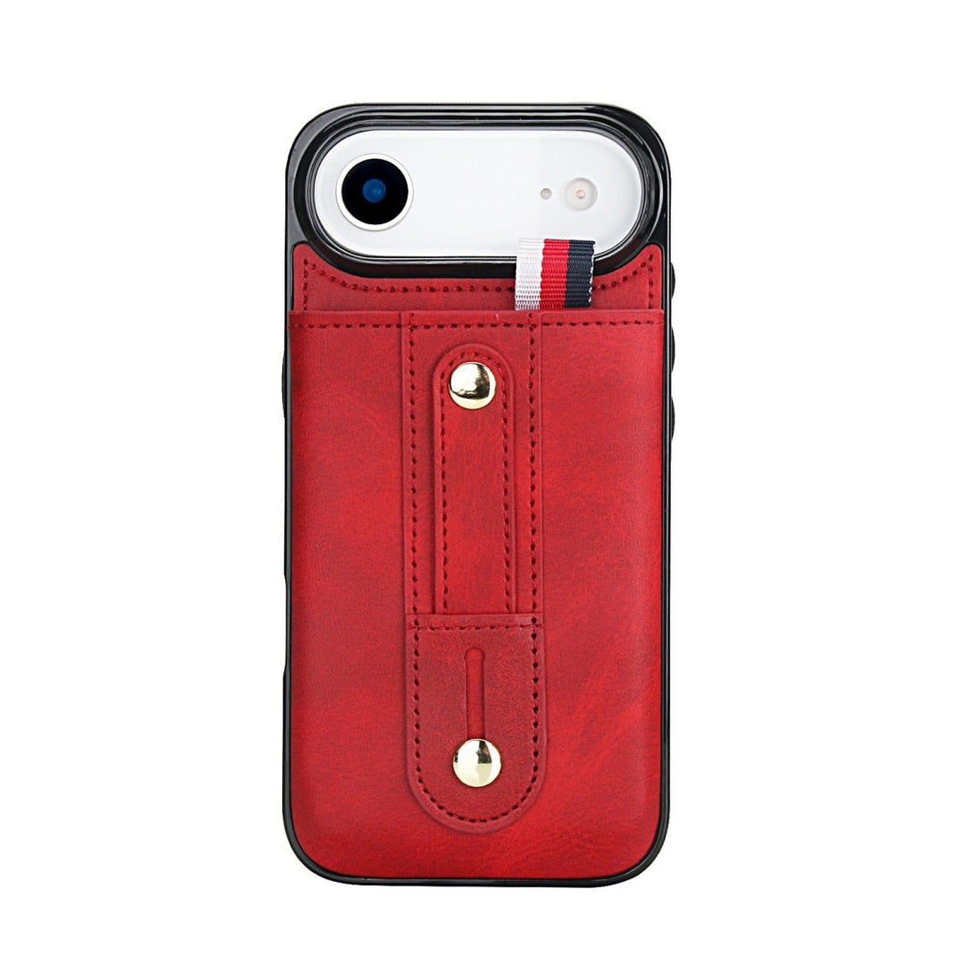 Leather Card Holder Phone Case With Kickstand iPhone Air Red Parkfield Supplies