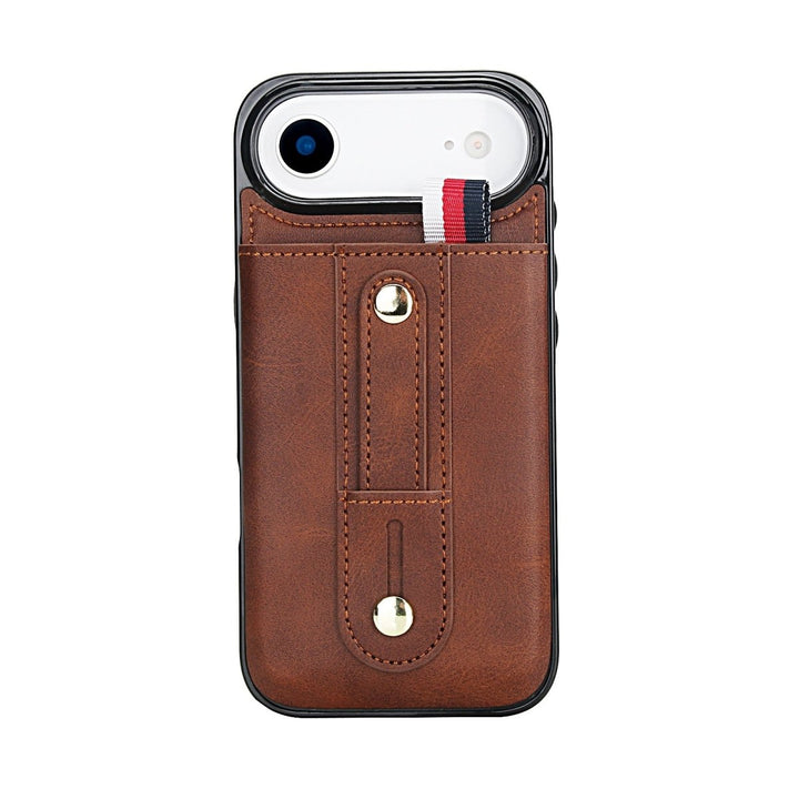 Leather Card Holder Phone Case With Kickstand iPhone Air Brown Parkfield Supplies
