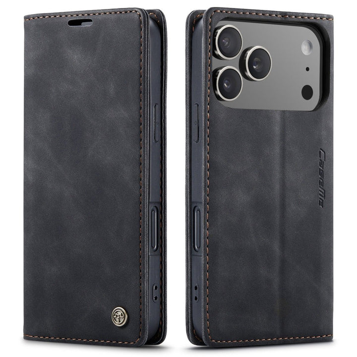 Leather Phone Wallet Case iPhone 17 Pro Black Parkfield Supplies