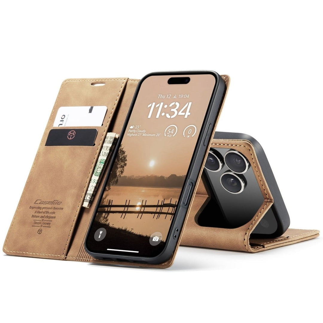 Leather Phone Wallet Case iPhone 14 Black Parkfield Supplies