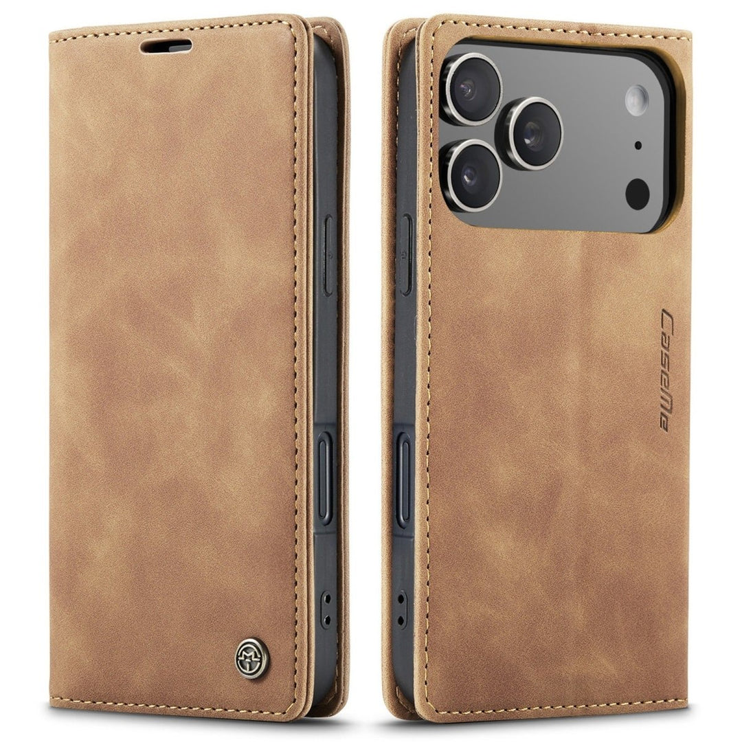 Leather Phone Wallet Case iPhone 17 Pro Brown Parkfield Supplies