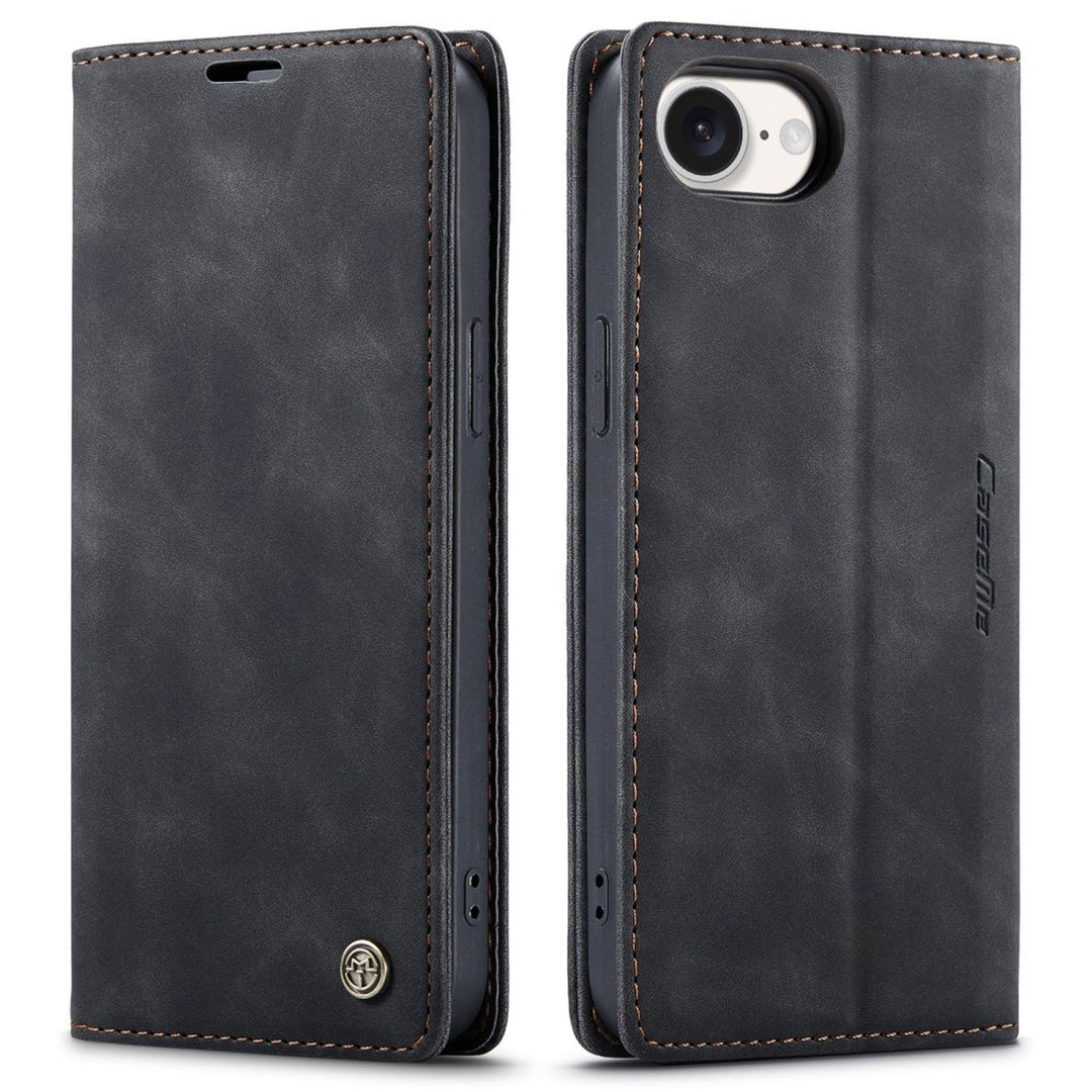 Leather Phone Wallet Case iPhone 16e Black Parkfield Supplies
