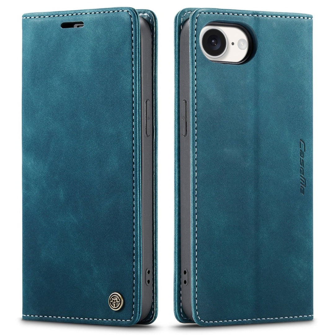 Leather Phone Wallet Case iPhone 16e Blue Parkfield Supplies