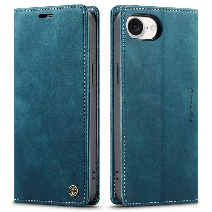Leather Phone Wallet Case iPhone 16e Blue Parkfield Supplies