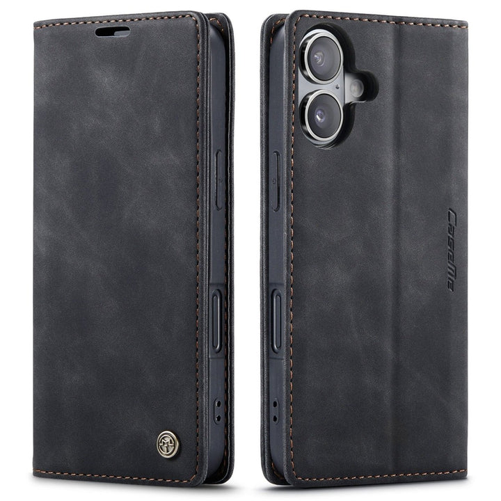 Leather Phone Wallet Case iPhone 16 Black Parkfield Supplies