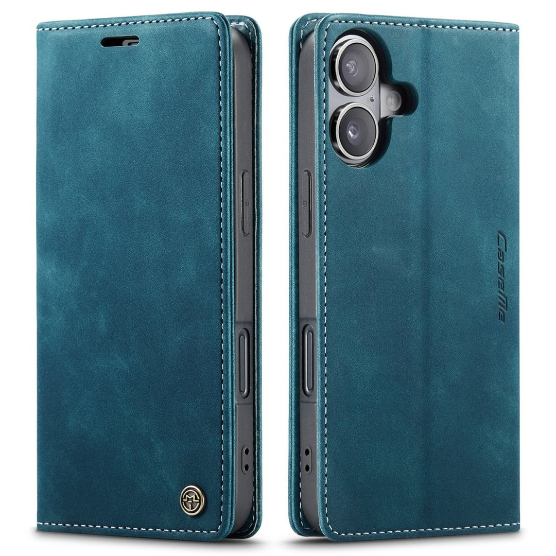Leather Phone Wallet Case iPhone 16 Blue Parkfield Supplies