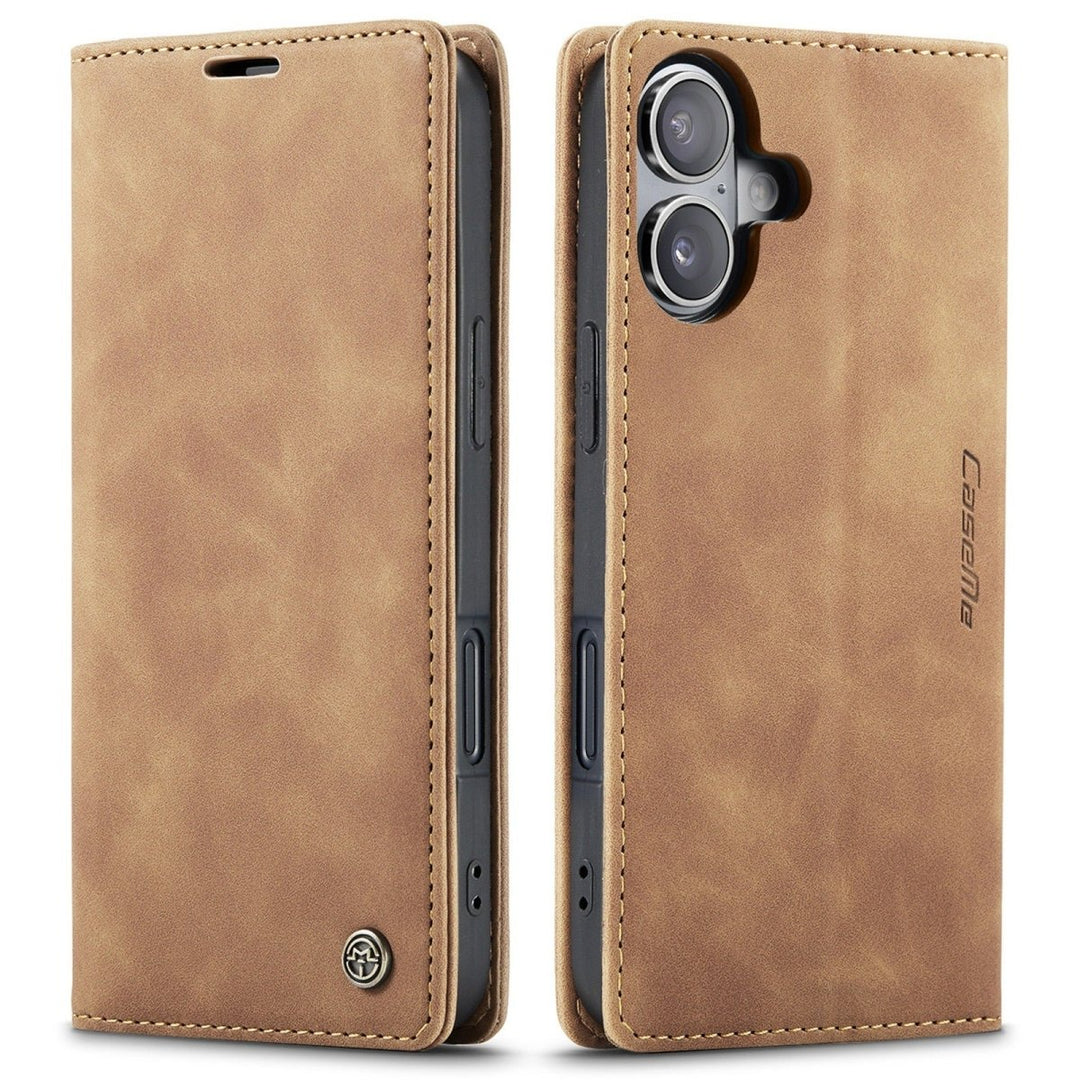 Leather Phone Wallet Case iPhone 16 Brown Parkfield Supplies