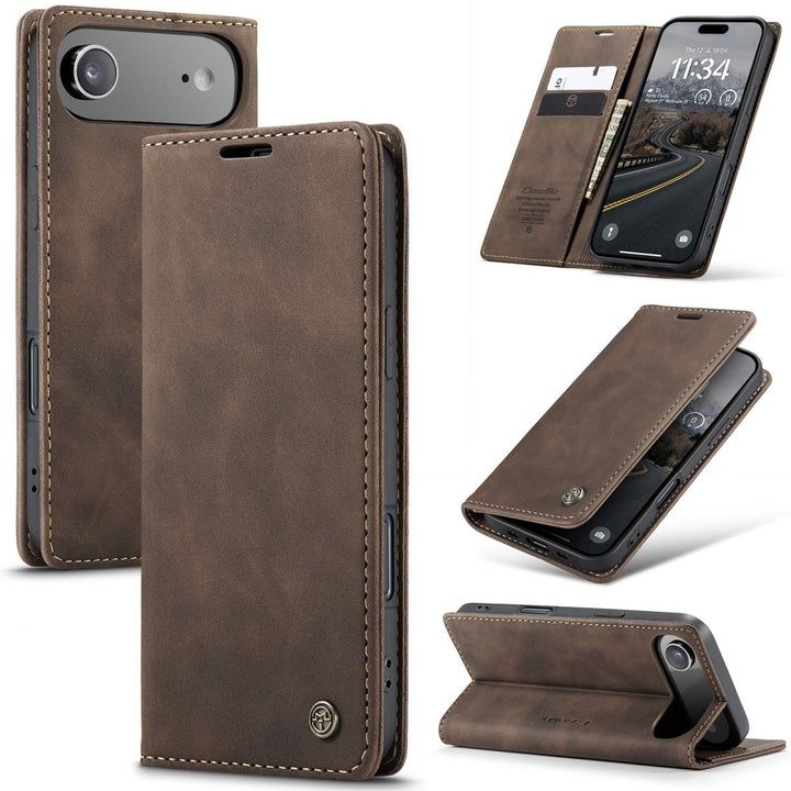 Leather Phone Wallet Case iPhone 14 Black Parkfield Supplies