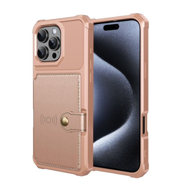 Magnetic Leather Phone Wallet Case iPhone 13 Pro Rose Gold Parkfield Supplies