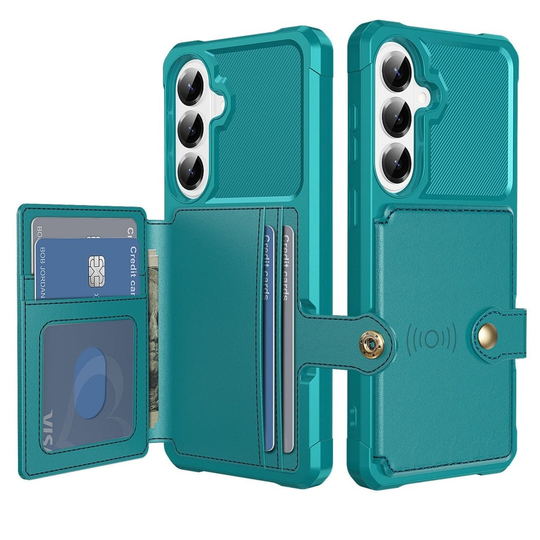 Magnetic Leather Wallet Case For Samsung Galaxy A Galaxy A57 Green Parkfield Supplies