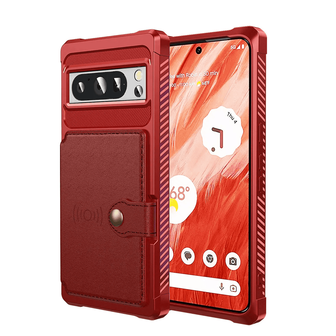 Magnetic Leather Wallet Case For Google Pixel Google Pixel 7 / Red CM20510920-05-Pixel 7-Red