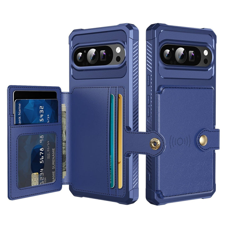 Magnetic Leather Wallet Case For Google Pixel Google Pixel 11 Pro XL Rose Gold Parkfield Supplies