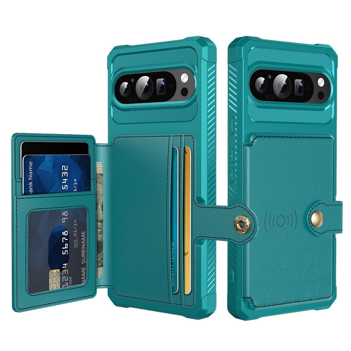 Magnetic Leather Wallet Case For Google Pixel Google Pixel 11 Pro XL Rose Gold Parkfield Supplies