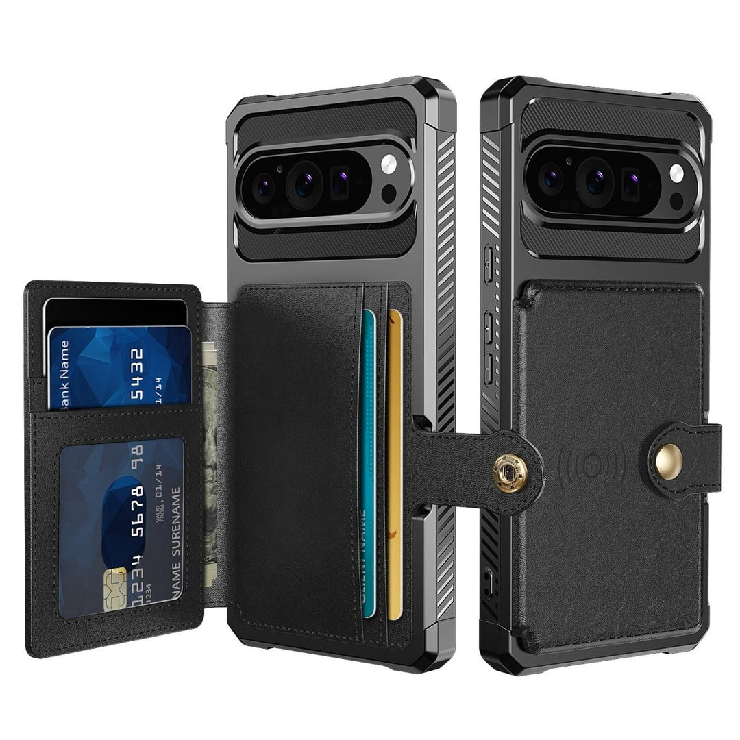 Magnetic Leather Wallet Case For Google Pixel Google Pixel 11 Pro XL Rose Gold Parkfield Supplies