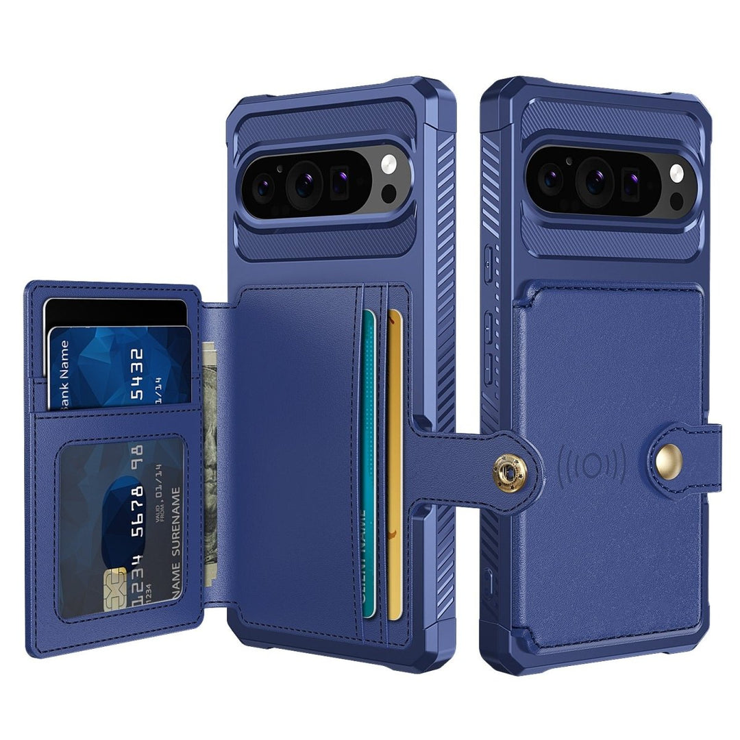Magnetic Leather Wallet Case For Google Pixel Google Pixel 11 Pro XL Rose Gold Parkfield Supplies