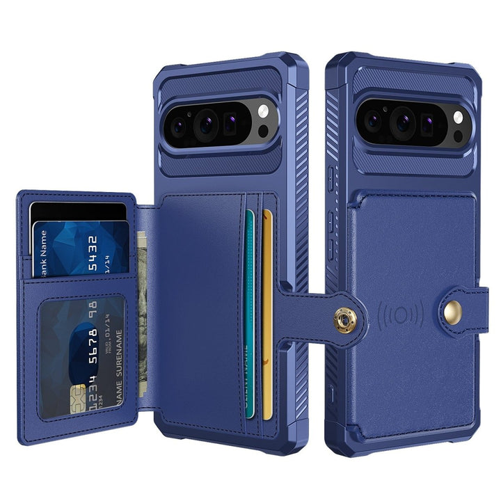Magnetic Leather Wallet Case For Google Pixel Google Pixel 11 Pro XL Rose Gold Parkfield Supplies