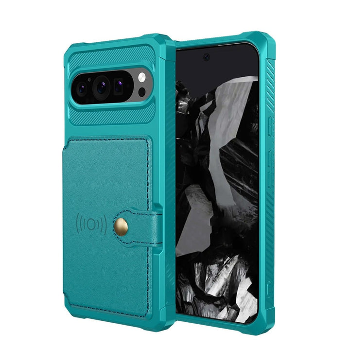 Magnetic Leather Wallet Case For Google Pixel Google Pixel 11 Green Parkfield Supplies