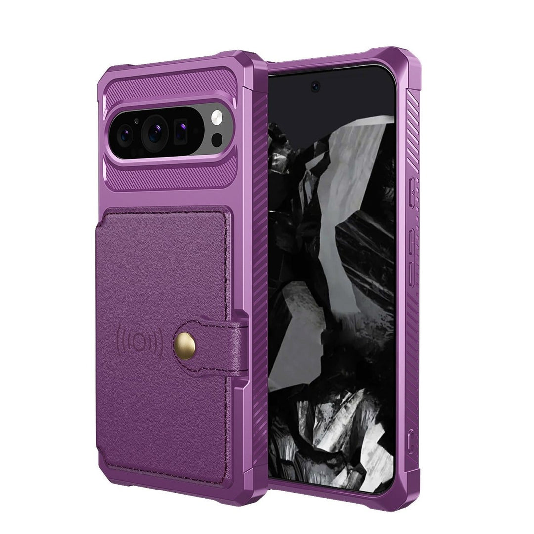 Magnetic Leather Wallet Case For Google Pixel Google Pixel 11 Purple Parkfield Supplies