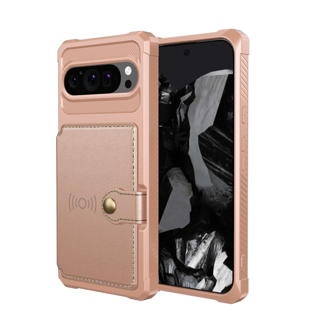 Magnetic Leather Wallet Case For Google Pixel Google Pixel 11 Rose Gold Parkfield Supplies