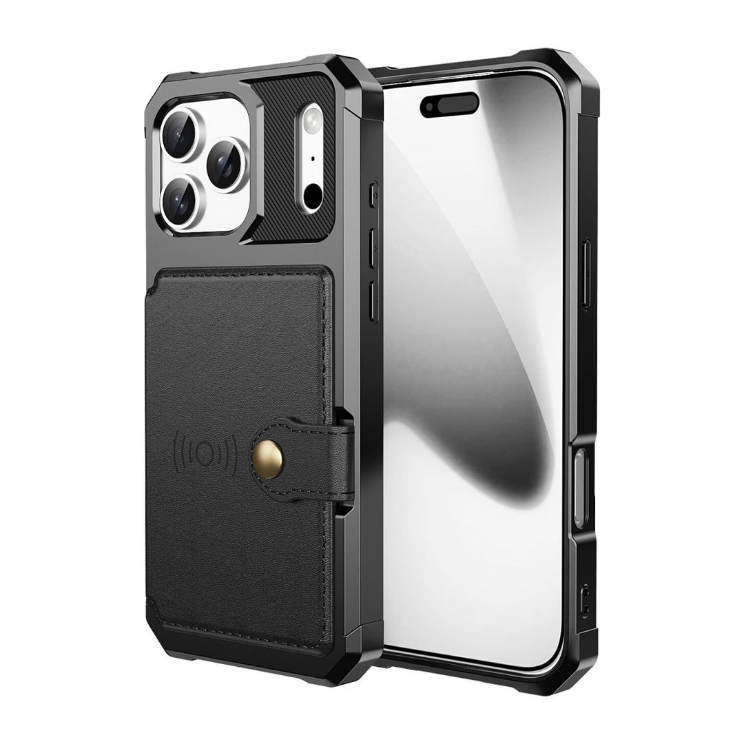 Magnetic Leather Phone Wallet Case iPhone 14 Black Parkfield Supplies