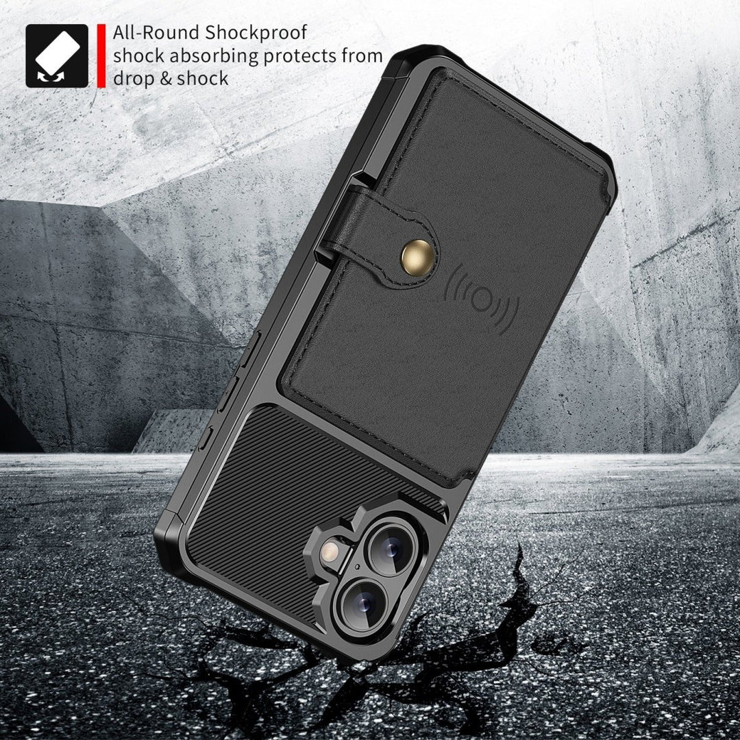 Magnetic Leather Phone Wallet Case iPhone 14 Black Parkfield Supplies